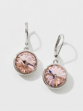 🔥Sale🔥Touchstone by Swarovski Light Pink Lulu faceted sparkle leverback earrings